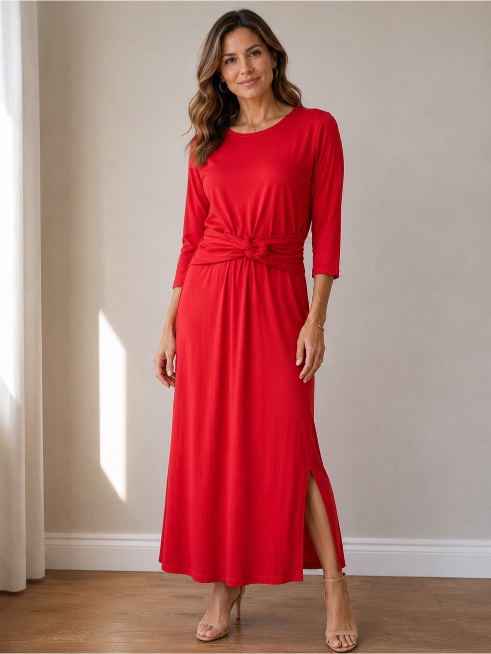 NWOT Jason Wu Designer Red Twist Tie Front Dress Womens Sz M